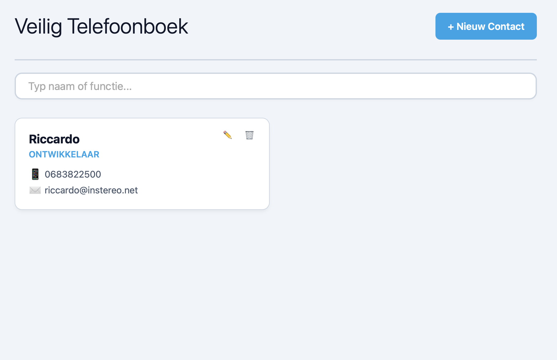Instereo Telefoonboek Functionaliteit